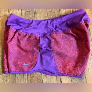 Nike dri-fit shorts. Purple and coral like new small.